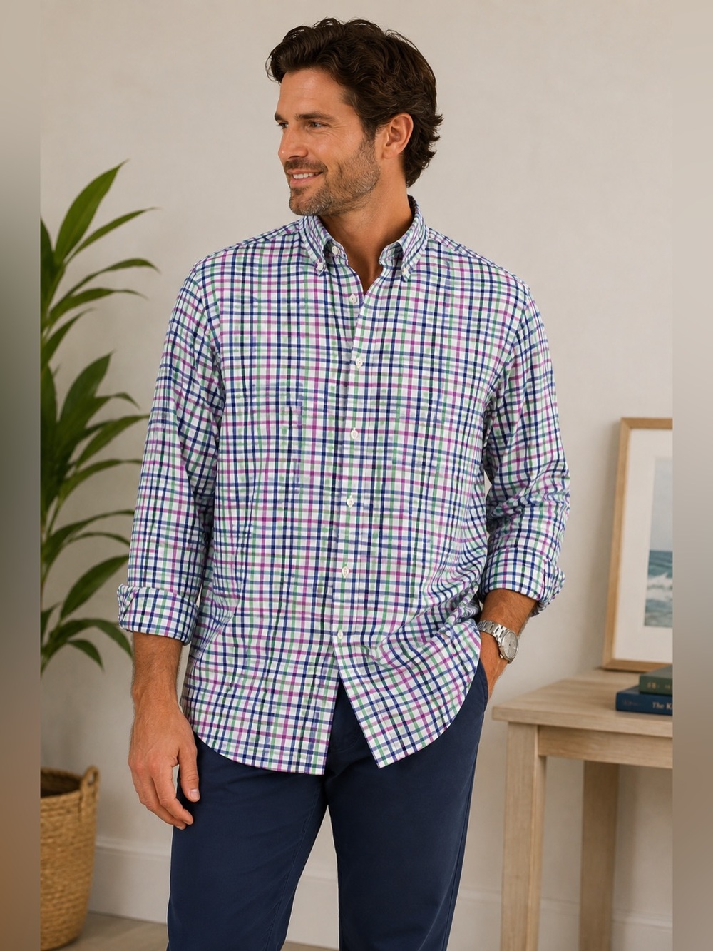 Rodd & Gunn Men’s 3XL Sports Fit Plaid Check Long Sleeve Button Down Shirt